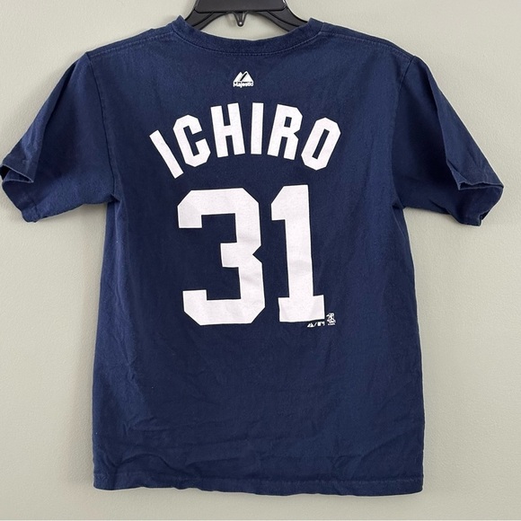 Majestic Ichiro Suzuki 31 New York Yankees Short Sleeve T Shirt Hall of Fame - Picture 1 of 5